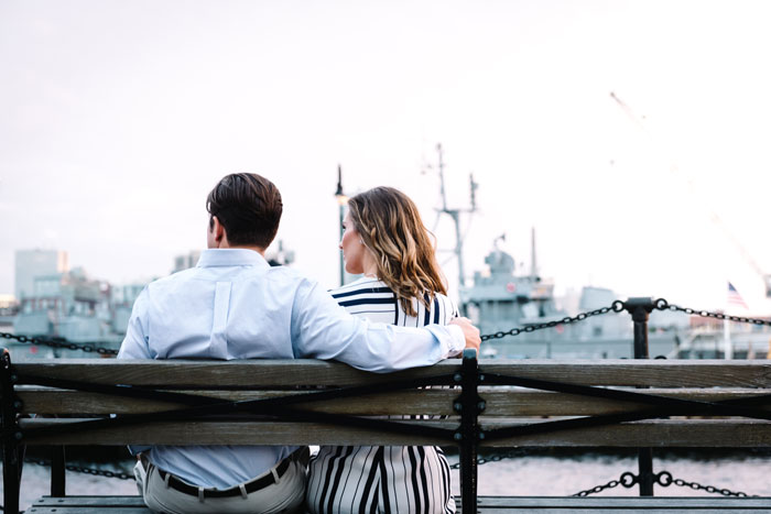two people on bench